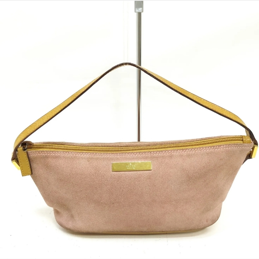 Gucci Accessories Pouch Bag Pink Suede Leather